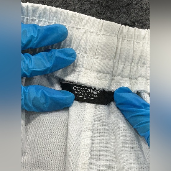 White Linen Straight Legs Pants - Picture 6 of 7